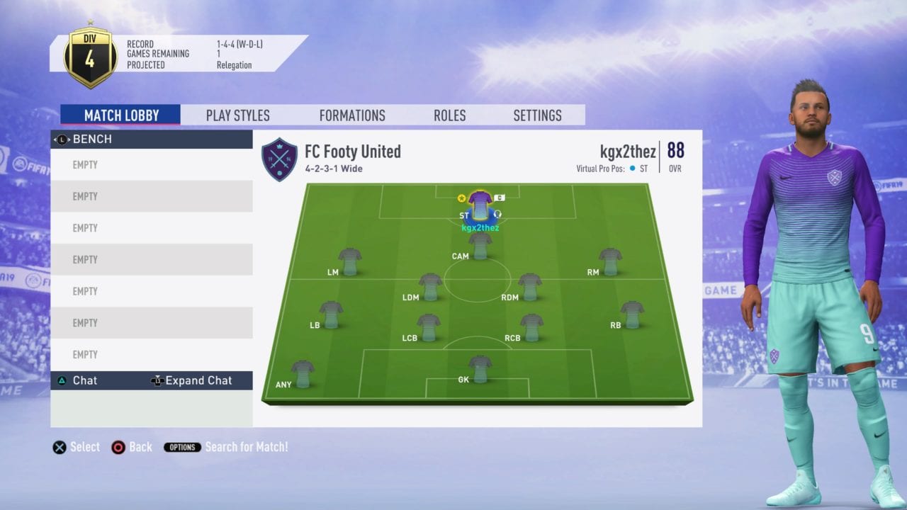 FIFA 19 Pro Clubs (In Menus) - Operation Sports