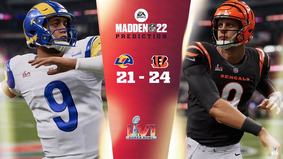 Madden 22 Predicts Bengals Over Rams 24-21 in Super Bowl LVI