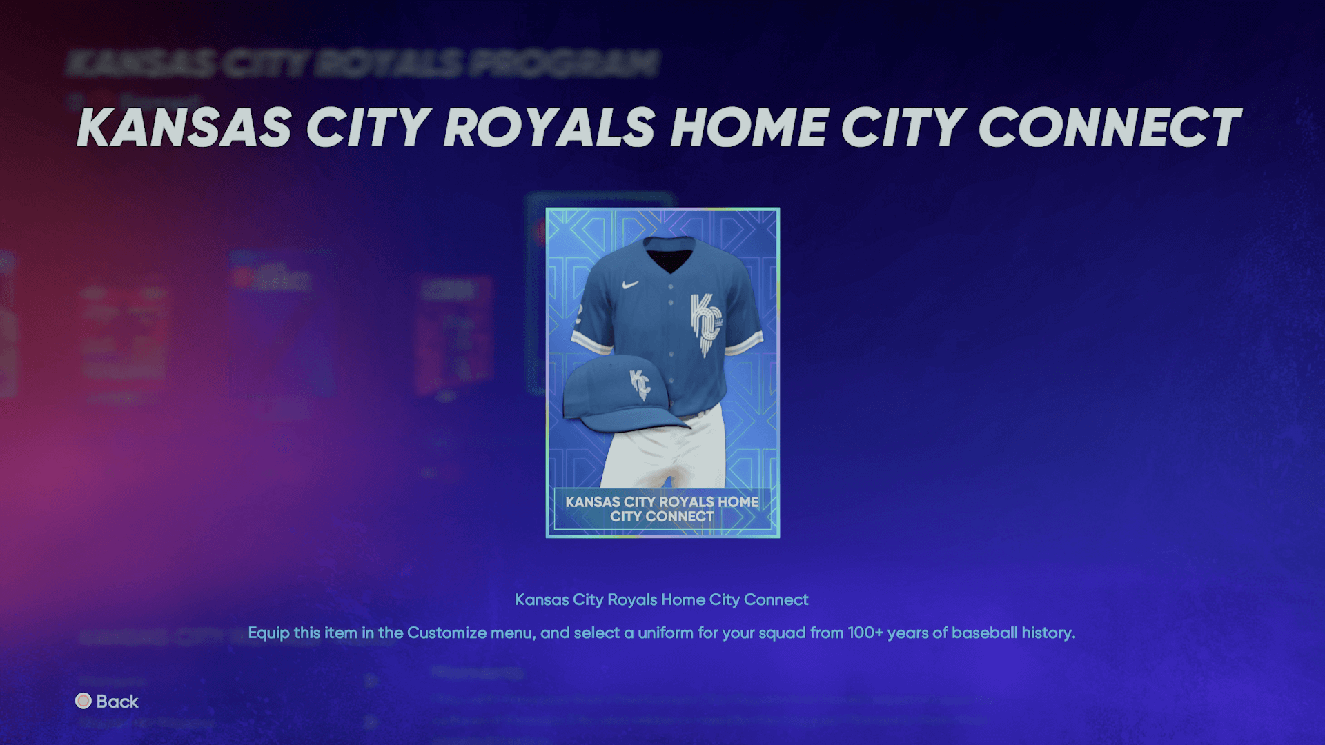 Kansas City Royals Nike Connect Uniform - Operation Sports