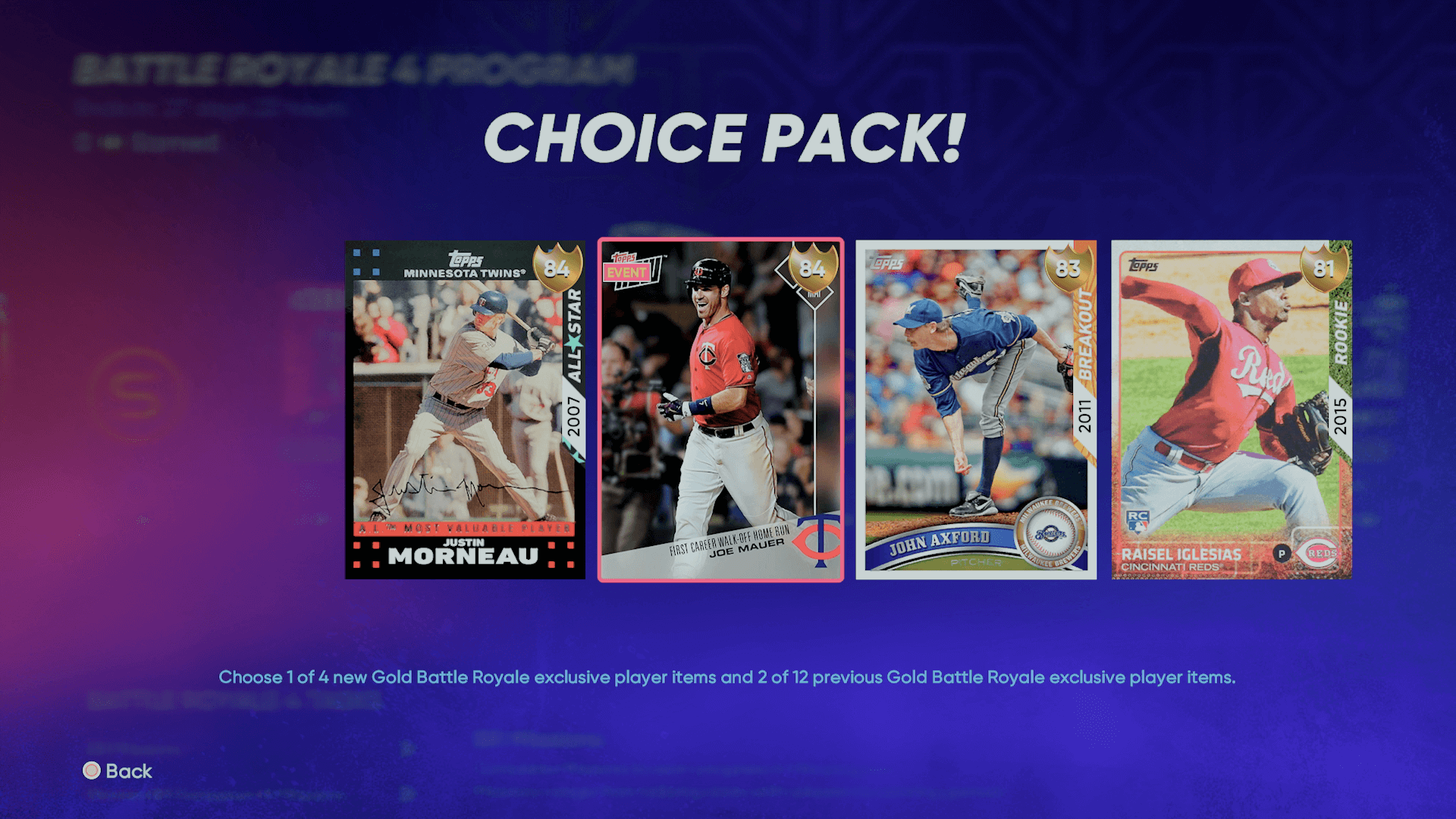 Flawless Battle Royale Rewards: Prime Parker, Gold Glove Machado