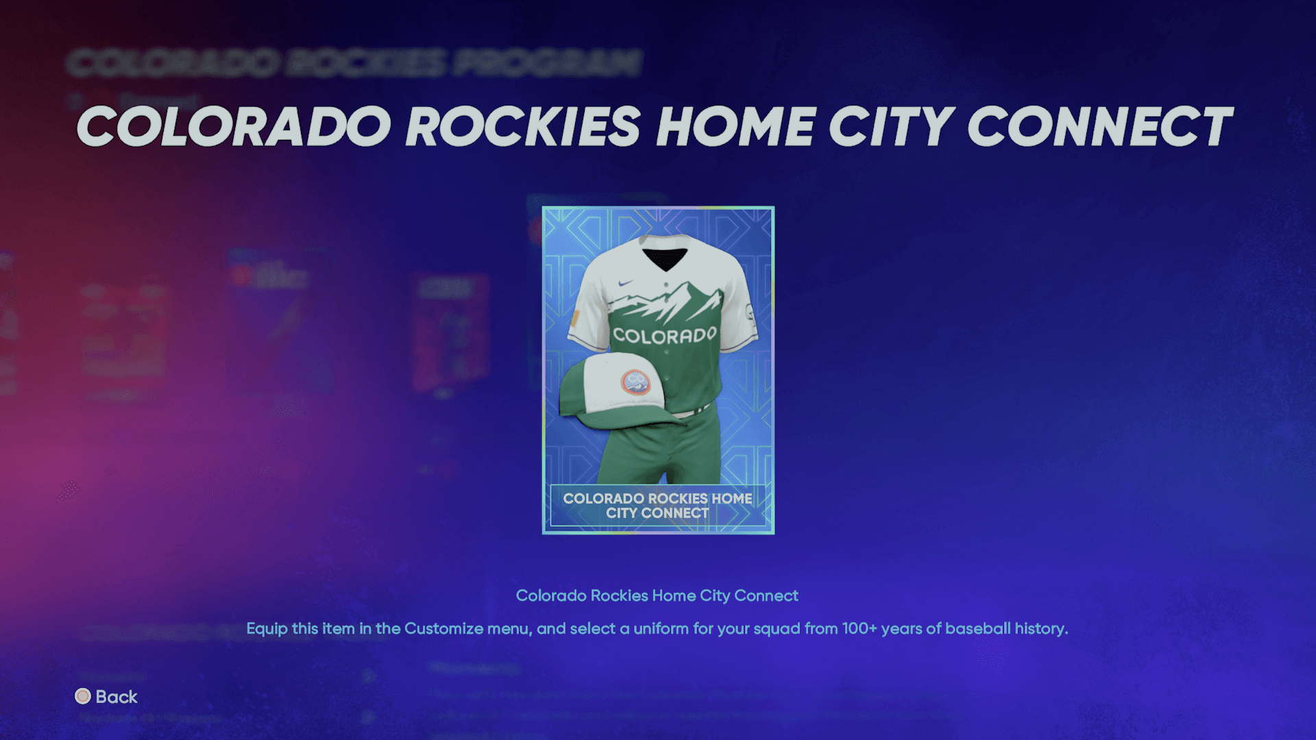 Colorado Rockies Nike City Connect - Operation Sports