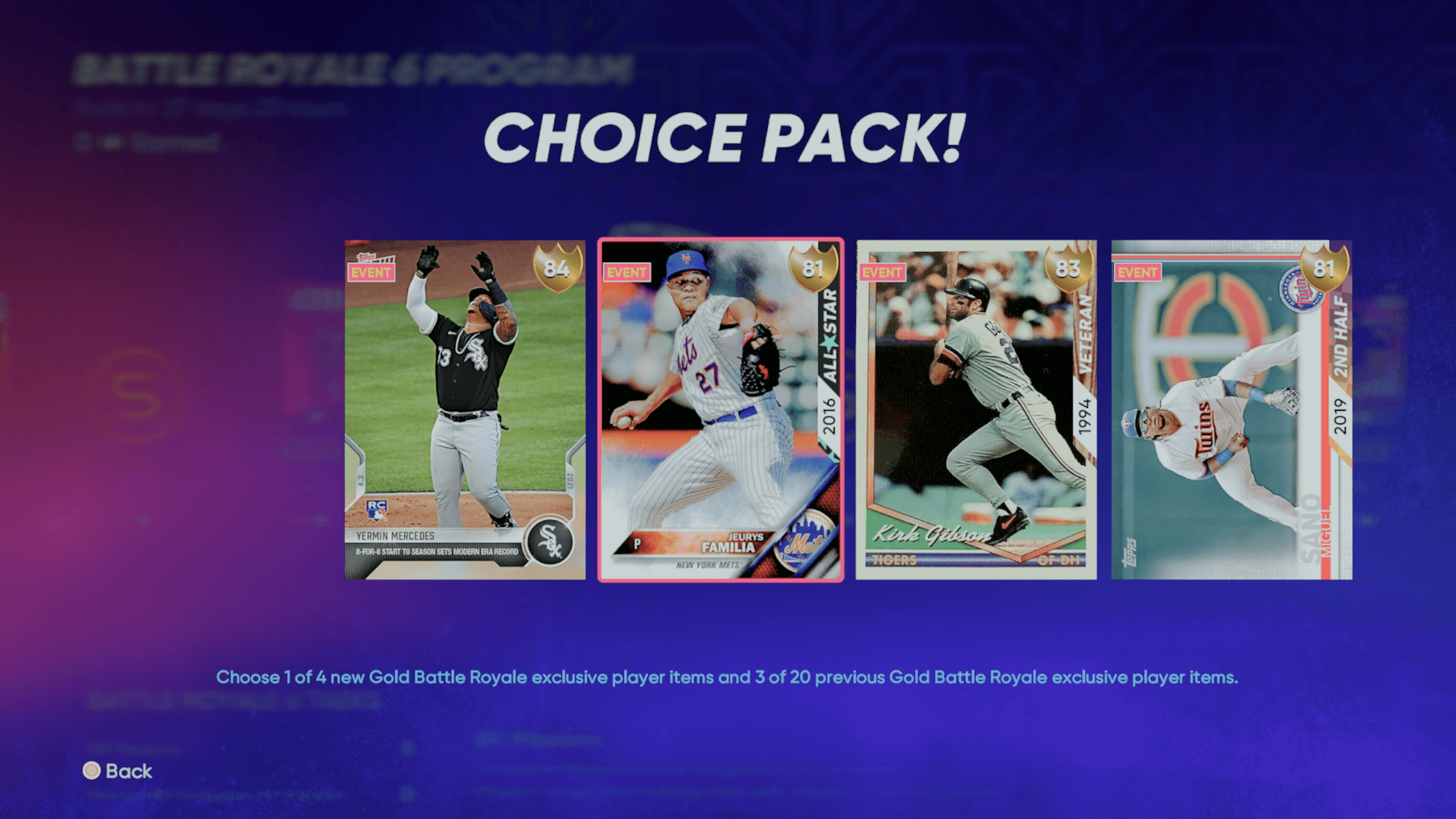 MLB The Show on X: Battle Royale (BR) Program 6 brings you a Takashi  Okazaki Series Mike Mussina! 😱 Find him in the Flawless Choice Pack.  @takashiokazaki #MLBTheShow  / X