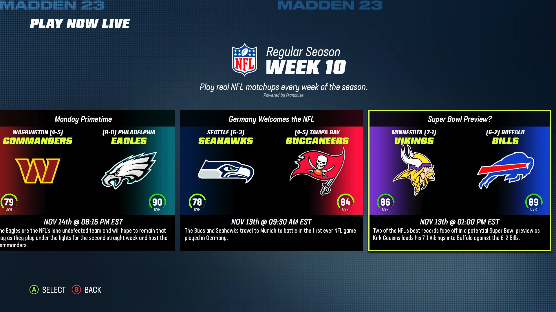 Madden NFL 23 Play Now Live Roster Update For Week 10 Available Now