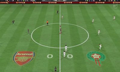 The kick off in an Ultimate Team match in FC 25.